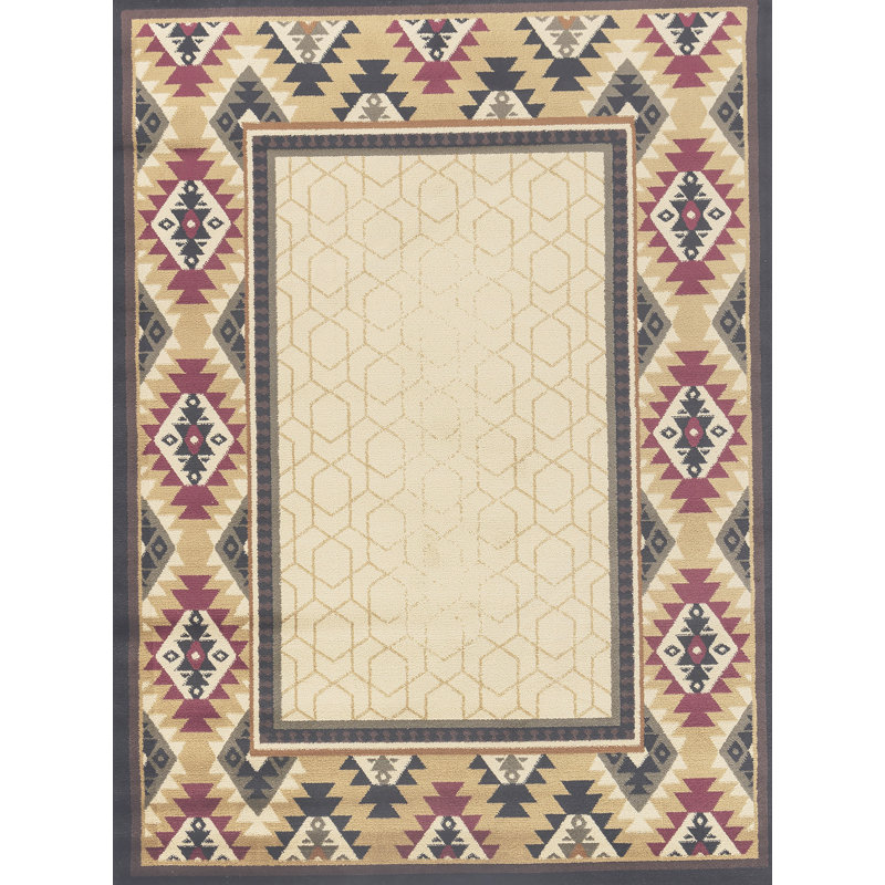 Tribes Cream  Southwest Area Rug, Rectangle 5'3" x 7'3"