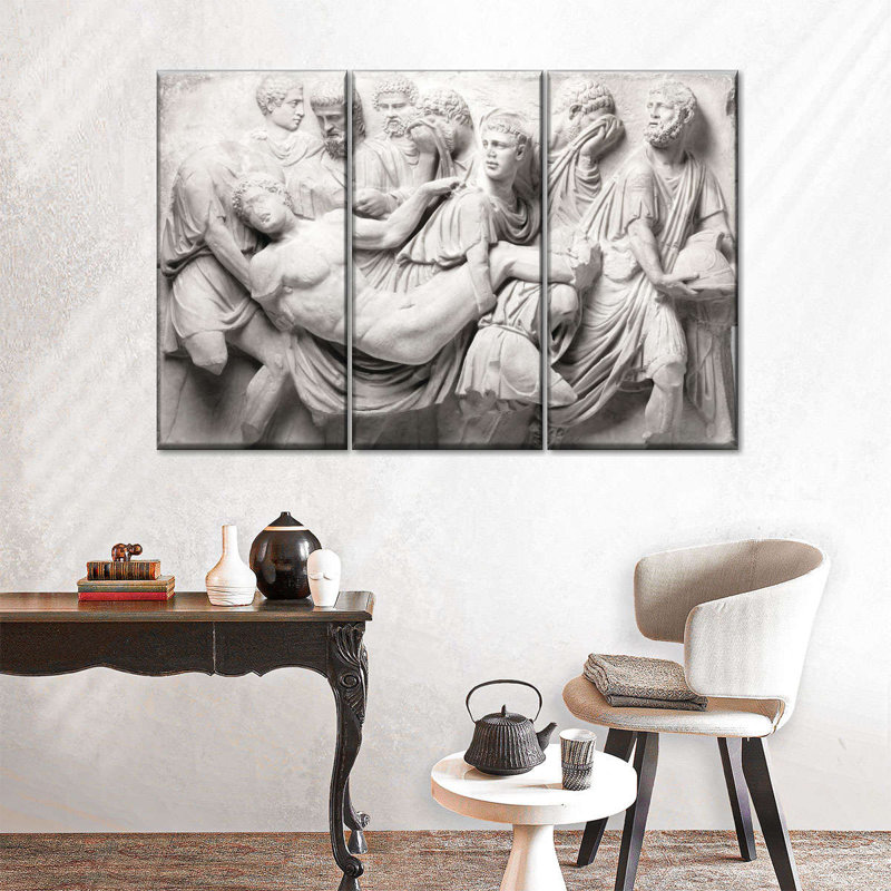 " Roman Sculpture " 3 - Pieces, 42" H x 65" W