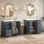 Meuble-lavabo 72 po avec lavabo en céramique (séparé), armoire de rangement en bois massif, ensemble de meuble-lavabo autoportant avec tiroirs et portes à fermeture douce-306377717-306377718-306377721