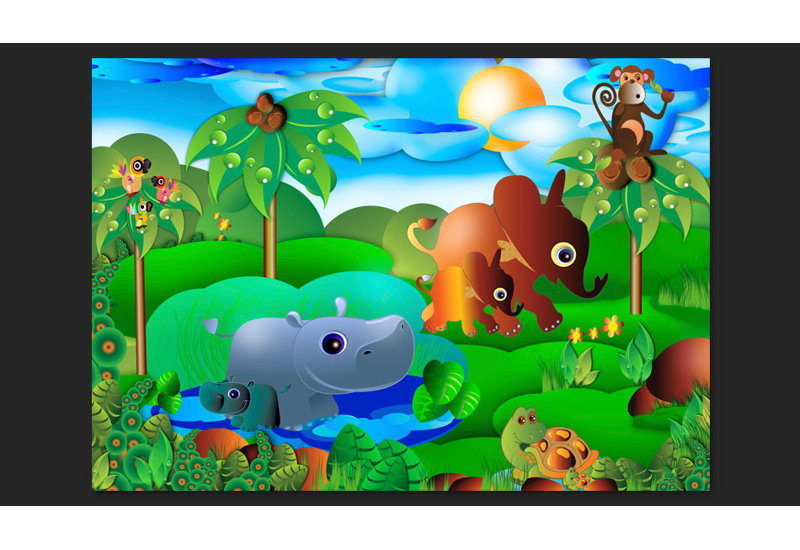 Animal Family 2.45m x 350cm Wallpaper, 400 cm x 280 cm