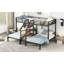 Lit superposé simple en métal avec tablettes de rangement et amp; Escalier, aucun sommier requis, durable pour la chambre à coucher