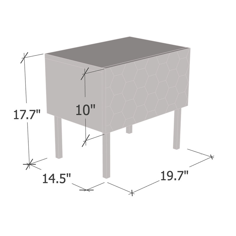 Table de chevet 17,9 po Braylen, Noir
