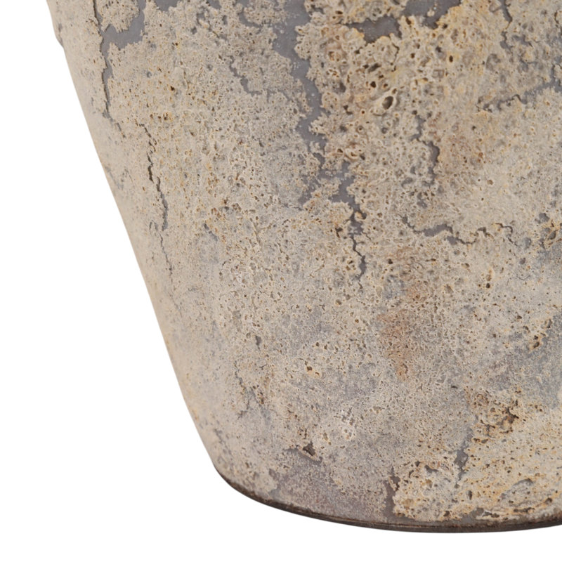 Amphore rustique en terre cuite avec anse, vase décoratif haut pour table, idéal pour le bureau ou la maison - 30 cm, couleur beige