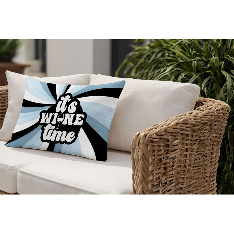 Davey Outdoor Reversible Throw Pillow, 14"H x 20"W, Blue