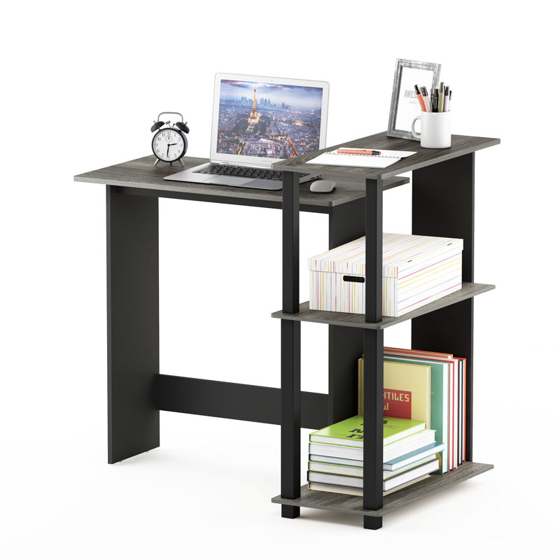 Anselmo Corner Computer Desk, Grey/Black