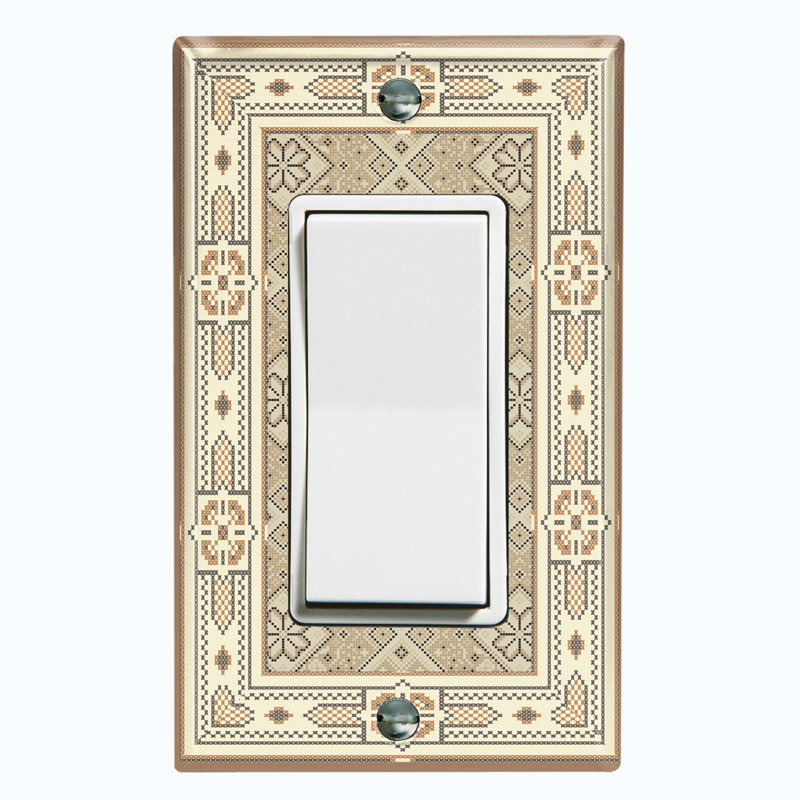Patterned 1 - Gang Toggle Light Switch Standard Wall Plate