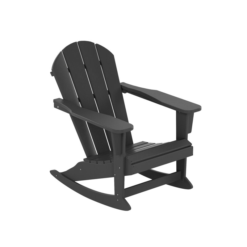 Chaise Adirondack berçante en PEHD Laguna, Gris foncé