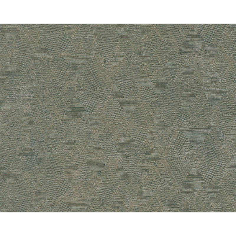 Rouleau de papier peint L 33 pi x l 21 po, Or / vert / métallique