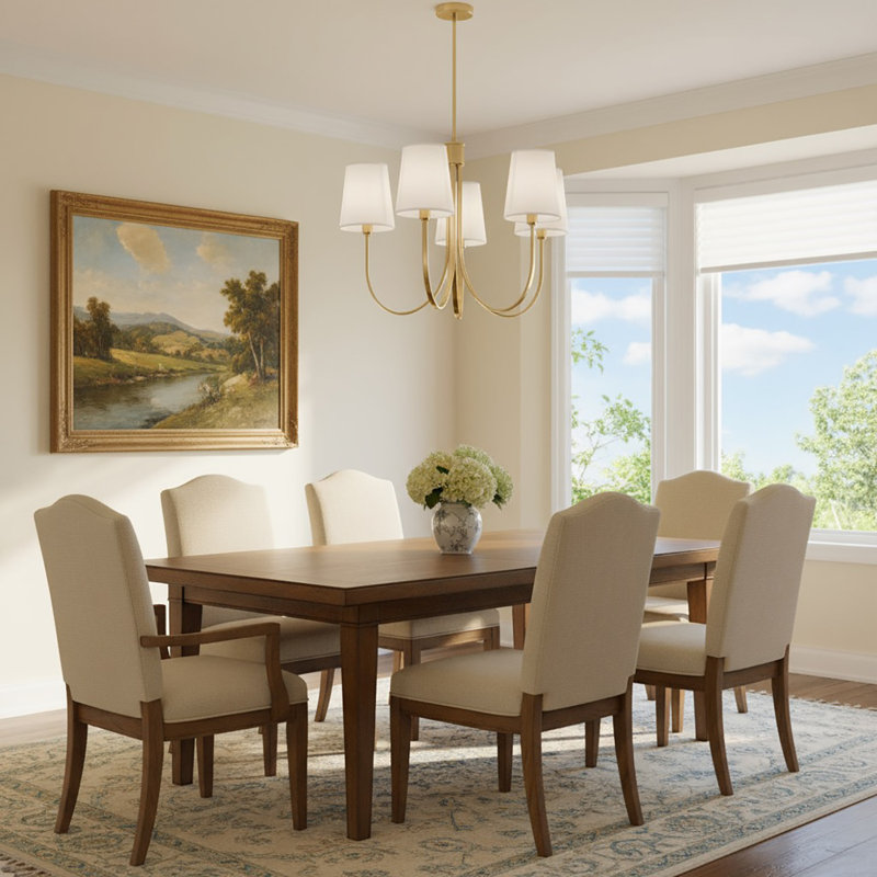 5 - Light Dimmable Chandelier, Gold