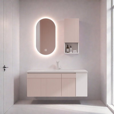 Armoire de salle de bain légère de luxe de style crème
