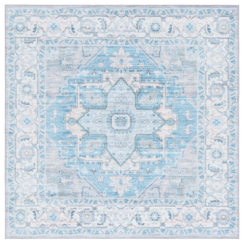 Samanthajean Performance Machine Washable Oriental Rug, Square 6'