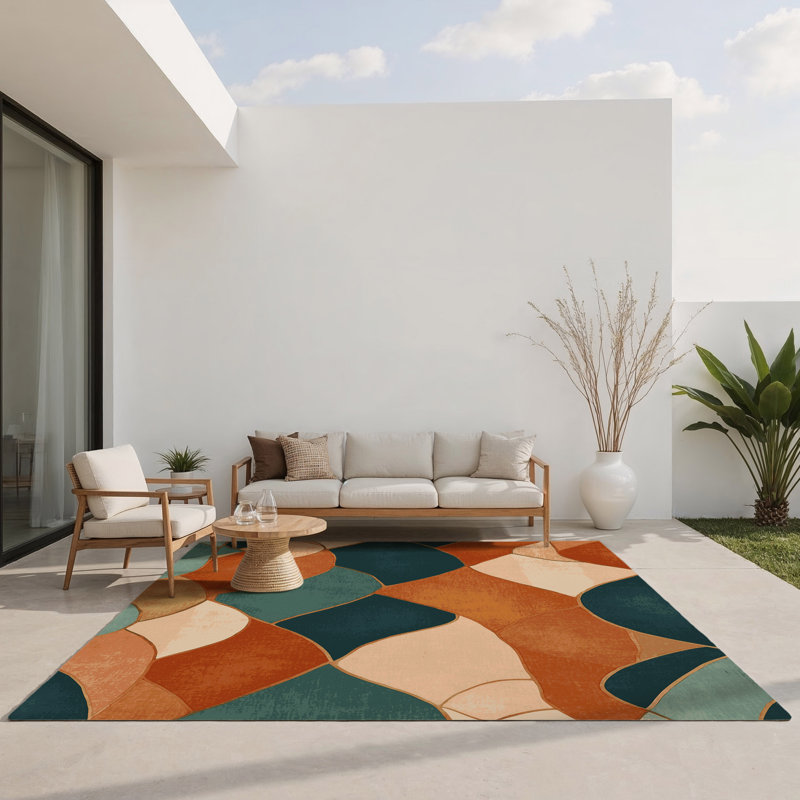 Tapis intérieur et extérieur Crimson Canyon, Rectangle 9 pi x 12 pi