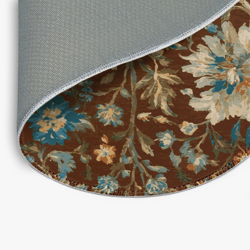 Tapis d'intérieur et d'extérieur brun Nature, Rond 5 pi