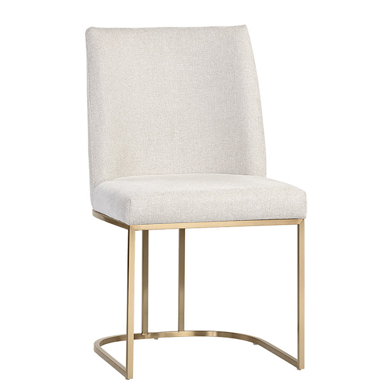 Rayla Upholstered Dining Chair, Cream Performance Basketweave