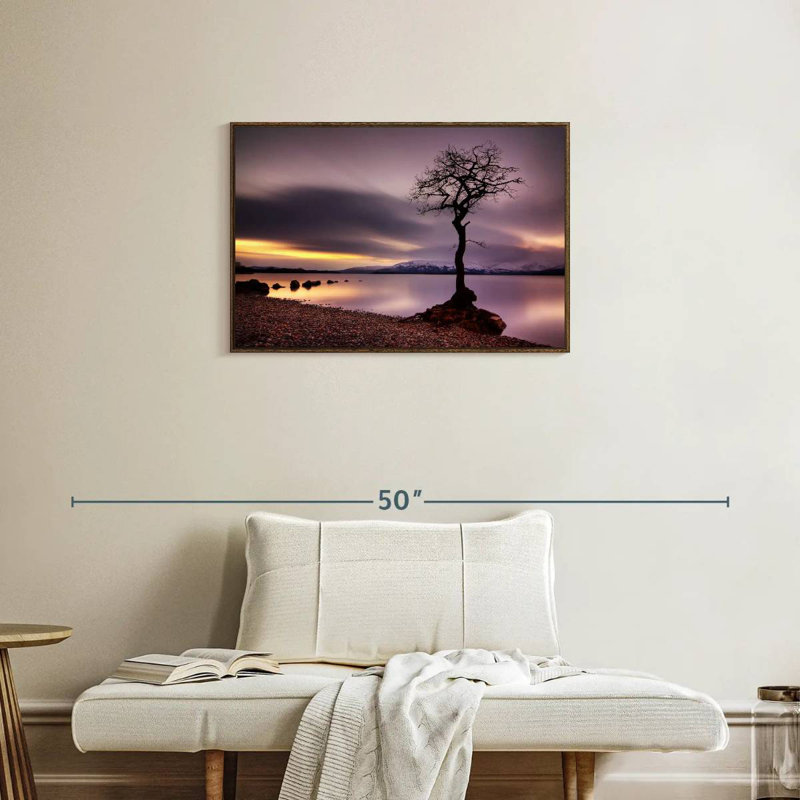 Arbre Loch Lomond, Cadre flottant en noyer, 31 po x 21 po