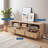 59" TV Stand for TVs Up to 65", Modern Fluted Entertainment Center with 3 Drawers & Open Shelves, Wood Media Console for Living Room, Bedroom, Natural Oak