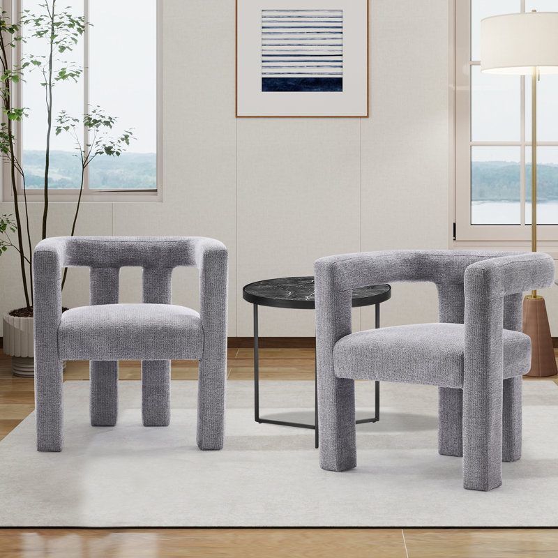 Chaise d'appoint chic (ensemble de 2), Gris chenille
