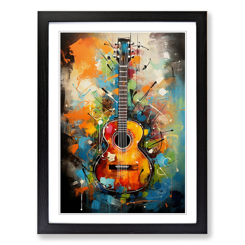 Guitar Gestural Art - Framed Print