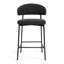 Ensemble de 2 tabourets de comptoir rembourrés en tissu avec pieds en fer noir Jasso Boucle-1118996525
