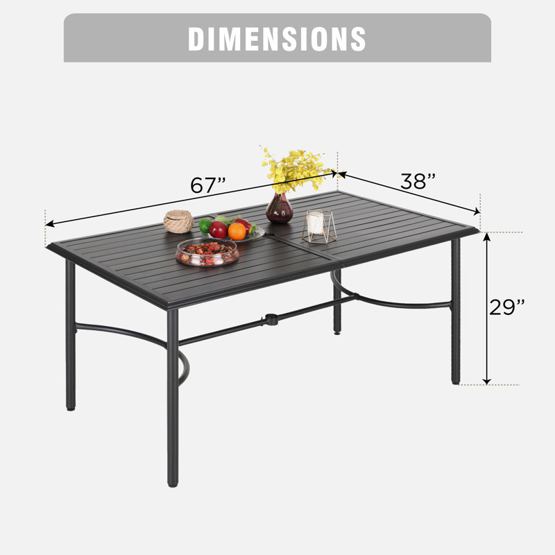 Argyri 6 - Person Patio Dining Set with Rectangular Table , Cushions Included