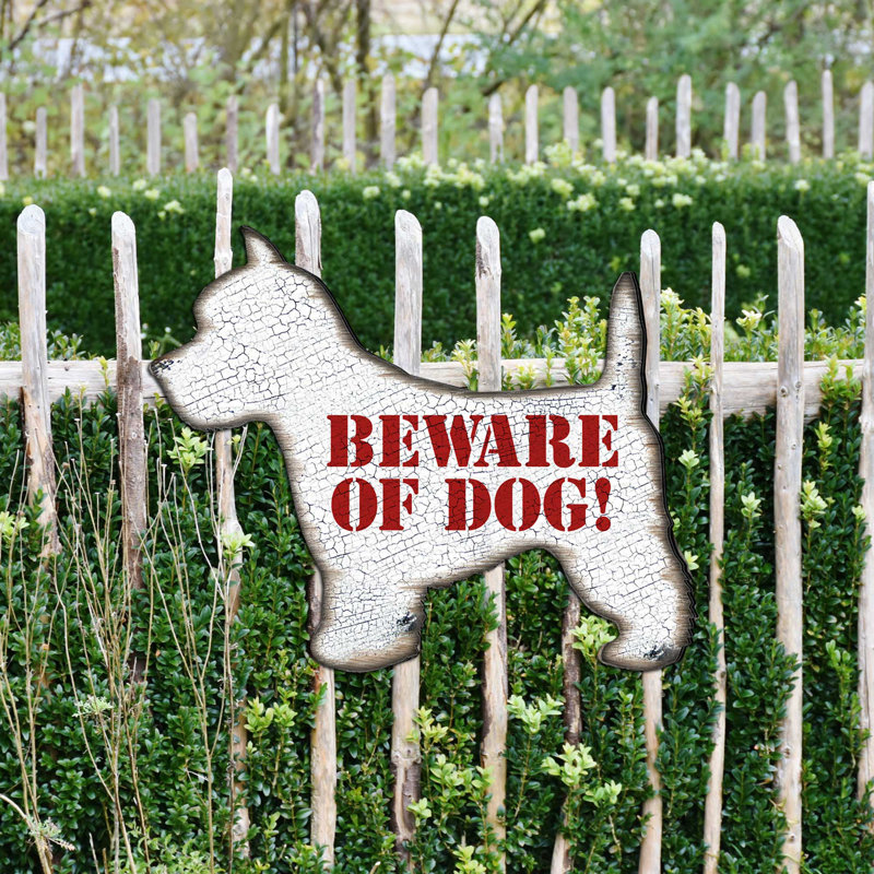 Méfiez-vous des chiens! Enseigne suspendue 1 ligne