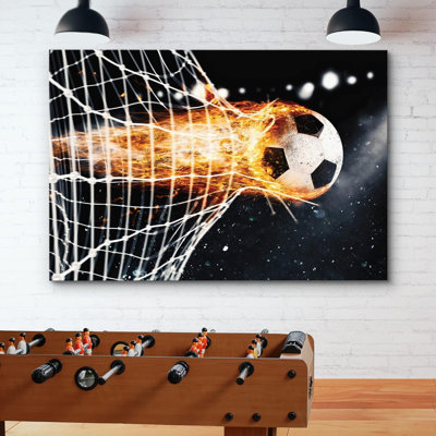 Sport " Fiery Soccer Ball Makes A Goal "