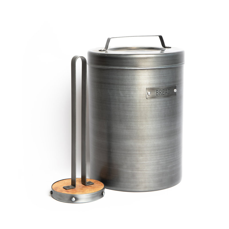 KitchenCraft Industrial Kitchen Metal Bread Bin and Kitchen Towel Holder