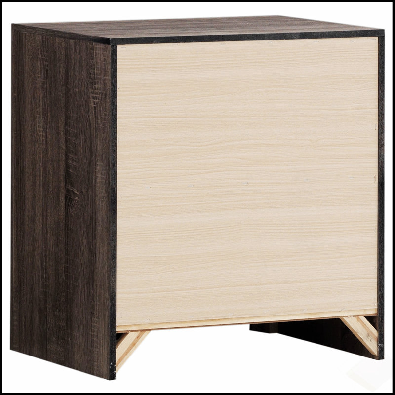 Table de chevet 2 tiroirs Brantford avec rangement spacieux et charme rustique, parfaite pour les chambres modernes