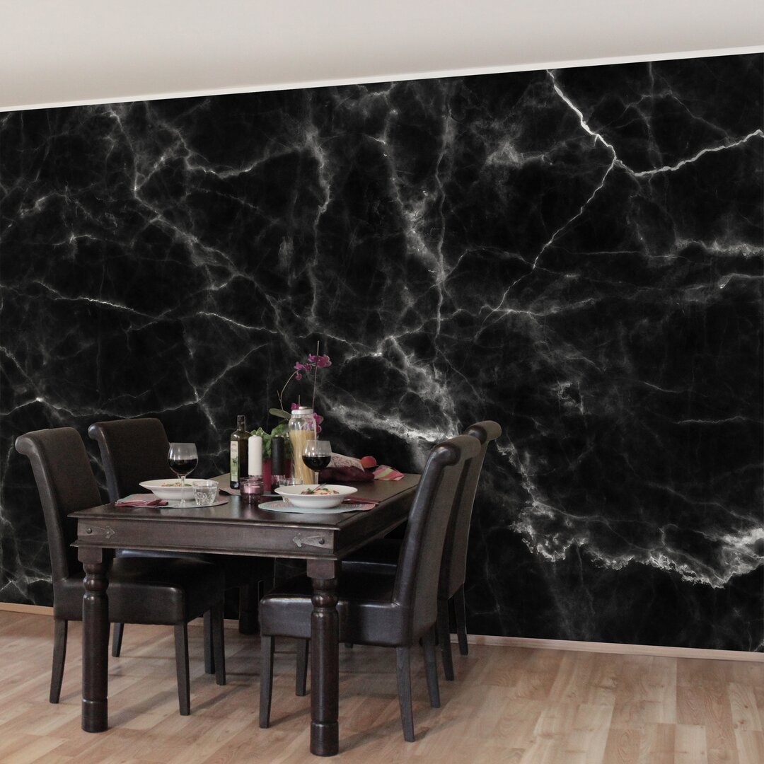 Seidenmatte Fototapete Nero Carrara Marble 2,88 m x 190 cm