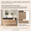 Meuble-lavabo mural moderne 48 po en chêne avec lavabo à surface solide noir mat d'ingénierie, tiroirs souples (24 po * 2)-131320889-131320891