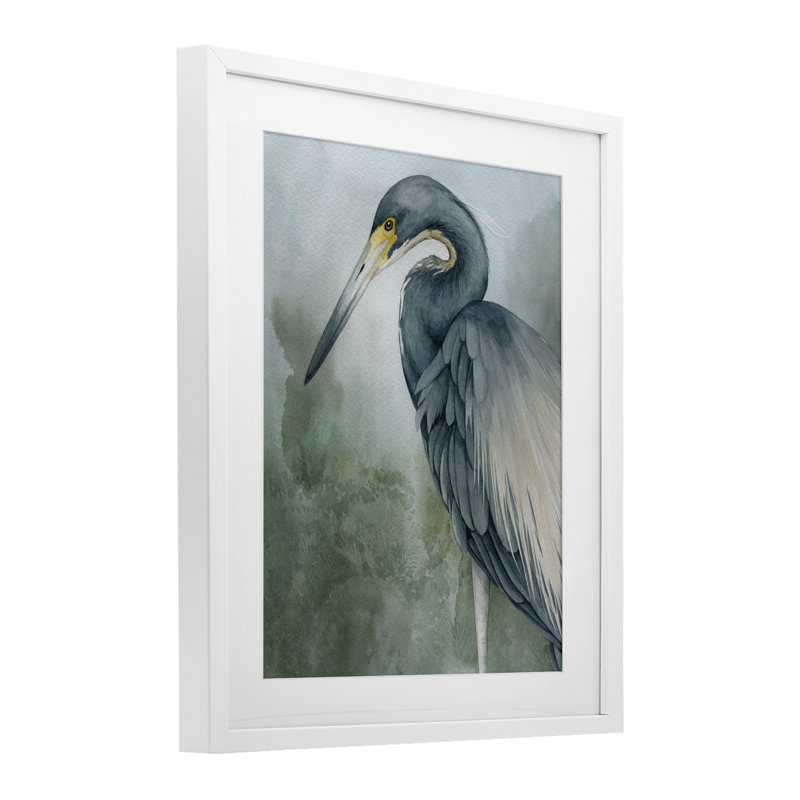 Bayou King Portrait, reproduction encadrée sous verre, conception de Grace Popp, H 21 po x l 17 po, Cadre blanc côtier