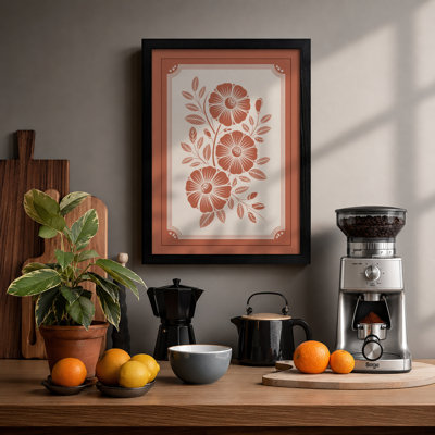 Symmetrical Blooms Botanical - Framed Print