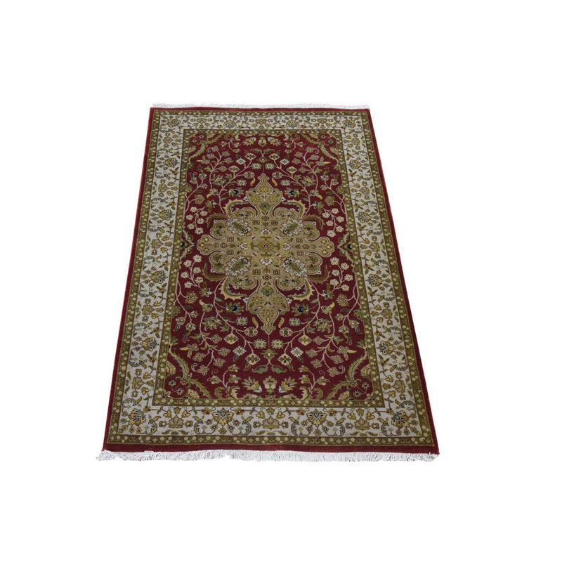 Tapis rubis rouge en laine noué à la main 3 Kxoon de 3 pi x 5 pi Kishoon 250 KPSI 6B1FC784C98147D686CEEB7C9762DE71