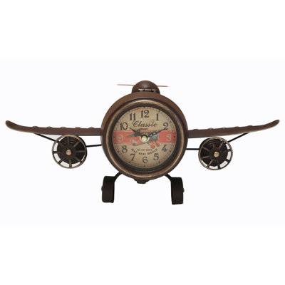 Analogue Metal Quartz Movement / Crystal Tabletop Clock in Antique