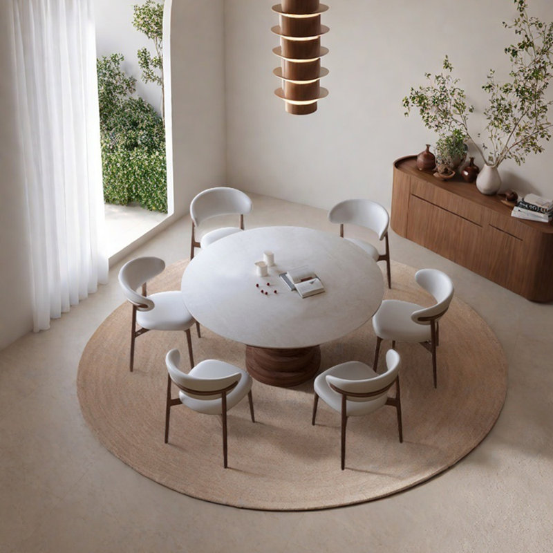 Ensemble rond de pierres frittées uniques, H 29,53 po x L 47,24 po x l 47,24 po