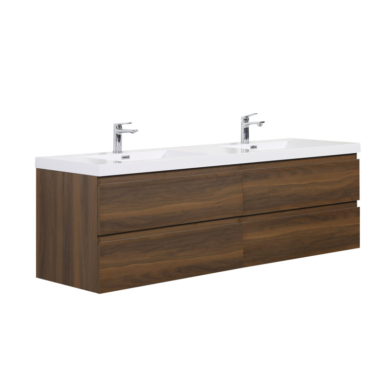 Ensemble de meuble-lavabo double mural 71 "