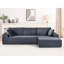 Canapé modulaire convertible en velours côtelé gris foncé, à 4 places, sans assemblage, en mousse pour chambre à coucher et siège en velours côtelé Living Enjoy, gris, confort-775920937-775920943