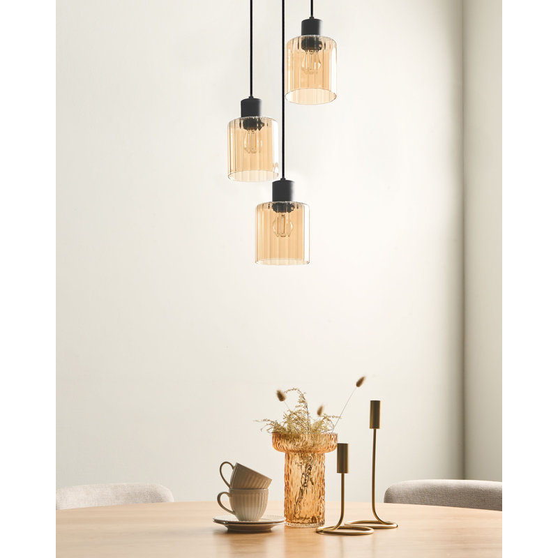 - Light Satin Black Pendant, 1, 120cm H x 29cm W x 29cm D