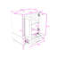 Meuble-lavabo avec pieds français sculptés, lavabo en céramique, tablette réglable et tiroir-1223100675