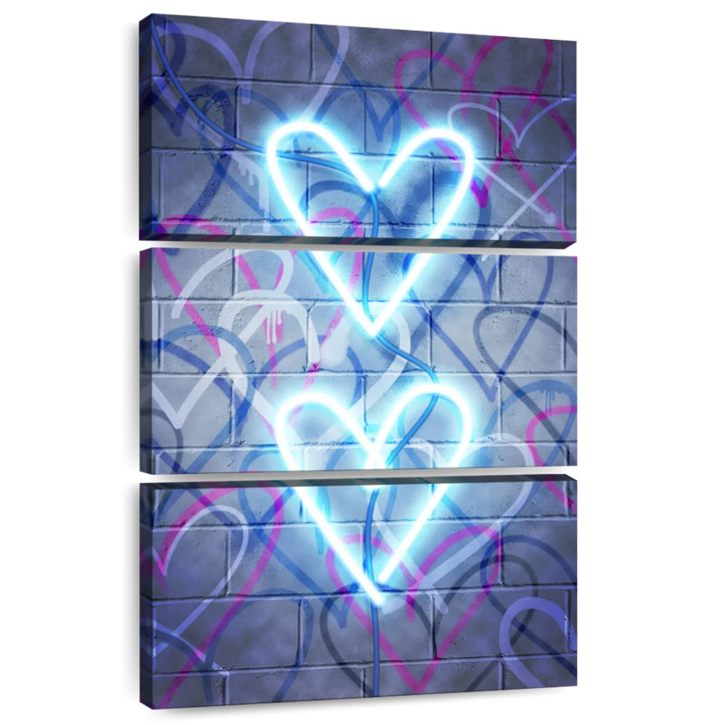 Hardie Neon Heart I, 57" H x 36" W