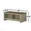 Table basse l 43 po avec tablettes ouvertes à l'avant et à l'arrière en chêne gris
