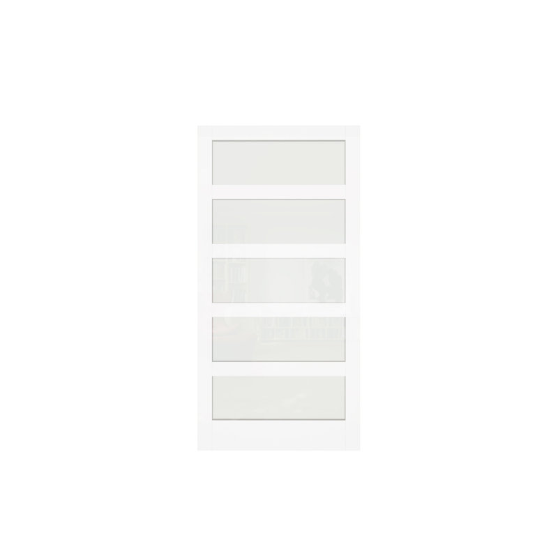 Porte intérieure standard en bois massif de qualité supérieure en verre trempé 5-Lite sans trousse de quincaillerie, Articulé