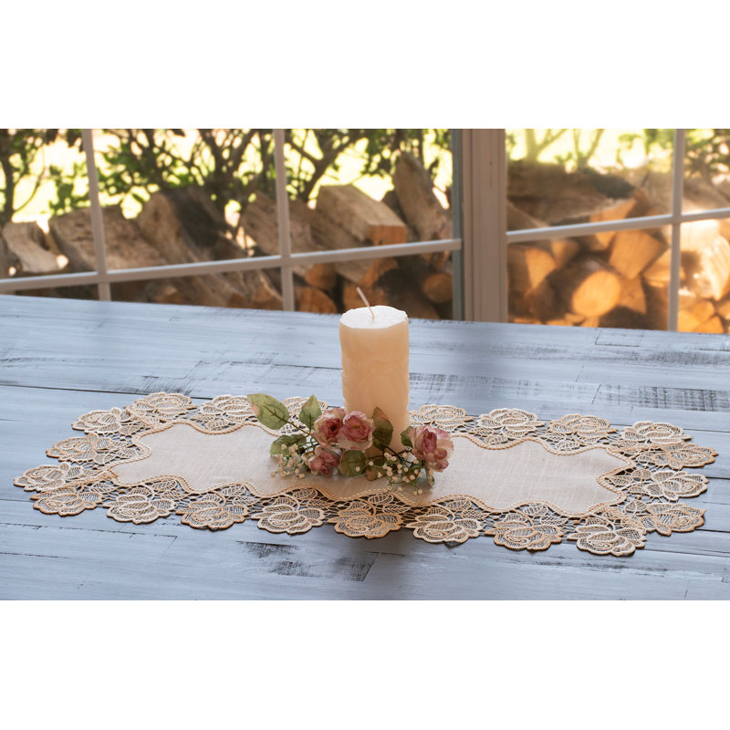 Chemin de table Beige Rose, 14 po x 27 po