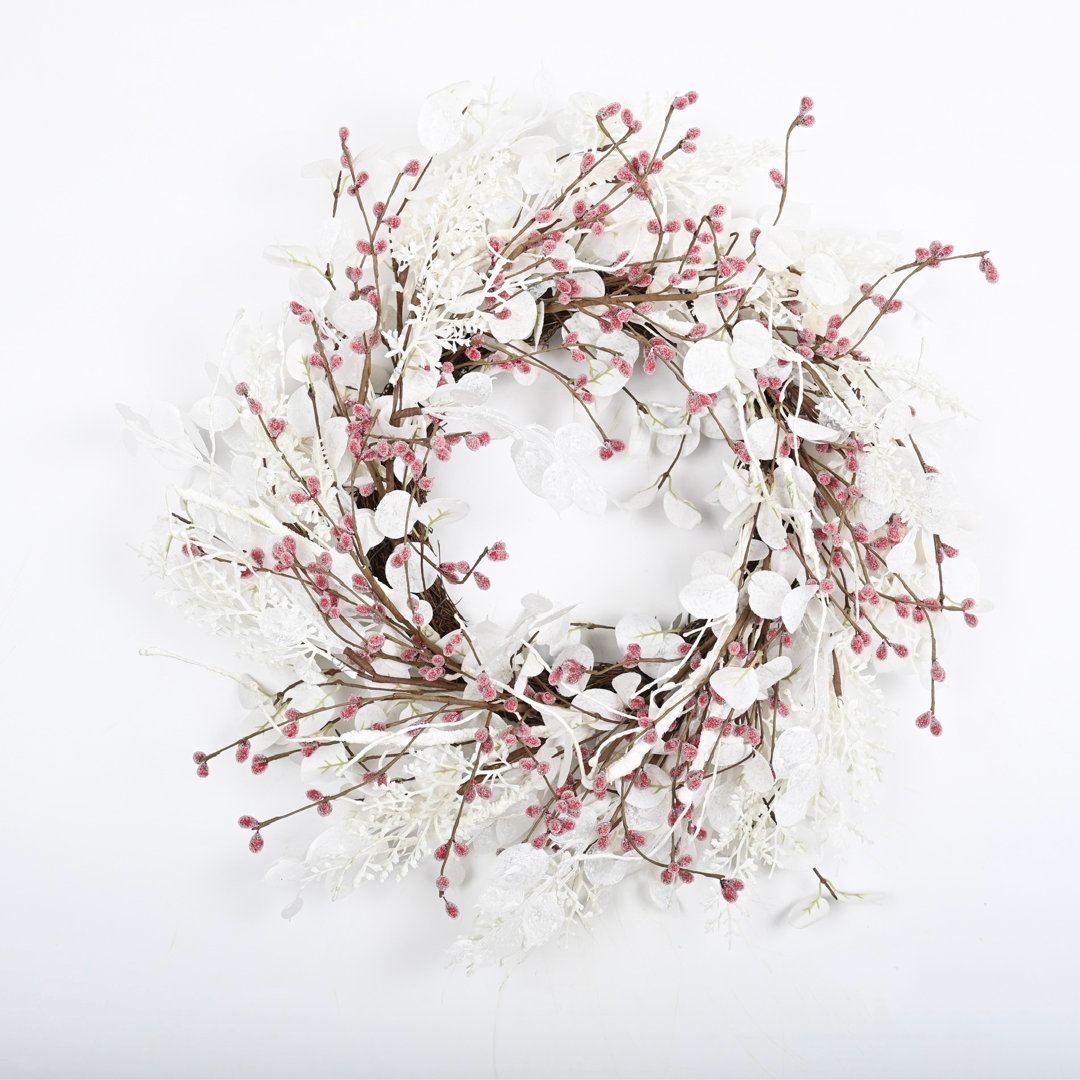 22" Artificial Frozen Berry Christmas Winter Wreath For Front Door The Holiday Aisle®