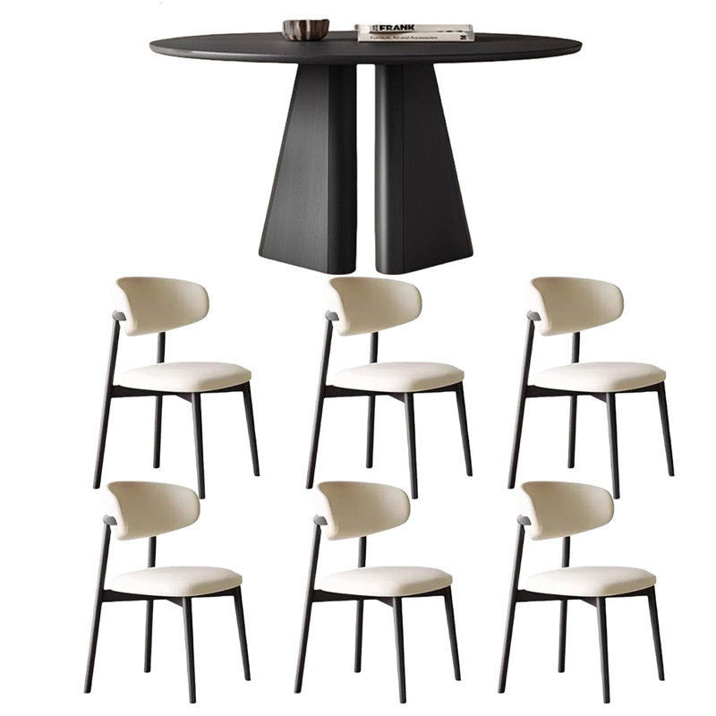 Ensemble de table de salle à manger simple noir., H 29,53 po x L 47,24 po x l 47,24 po