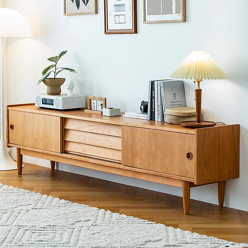 Meuble de rangement moderne et minimaliste pour meuble télé, H 21,65 po x L 86,61 po x l 15,75 po