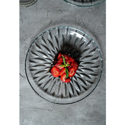 Élégante assiette de service 100% verre (1 pièce), 11,8 po | Va au lave-vaisselle | Design élégant et transparent pour des repas et des réceptions haut de gamme | Idéal pour servir des hors-d'œuvre, des desserts et plus encore
