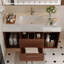 Meuble-lavabo flottant avec lavabo et tiroir mural à fermeture en douceur-570615406