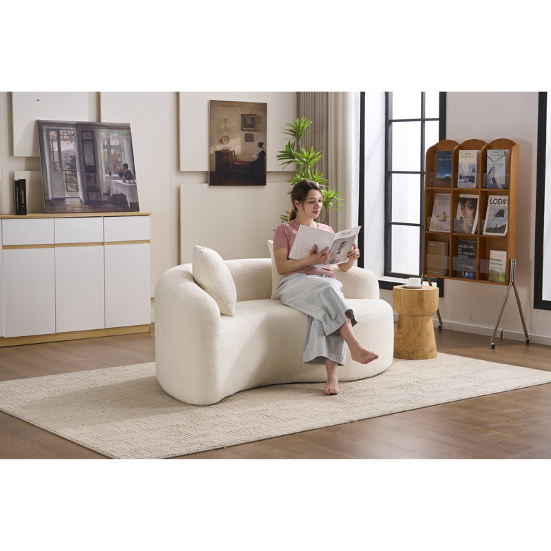 Canapé modulaire en chenille courbé en L LY-042: double profondeur, sans assemblage, compact pour les petits espaces, 400 lb, 66,9 L