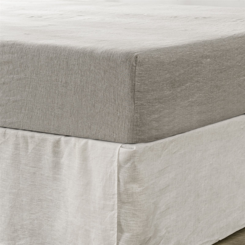 Linen Guest Room Fitted Sheet Case Pack, California King Fitted Sheet, Gray